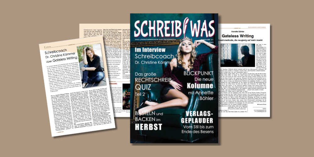 Das österreichische Literaturmagazin Schreib Was berichtet über Gateless Writing.